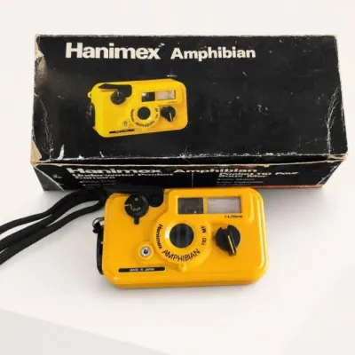 Yellow Hanimex Amphibian Camera With Box