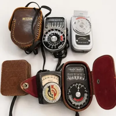 Assorted Handheld Light Meters with Cases