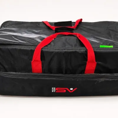 Black Soft-Sided Carrying Case with Red Handles