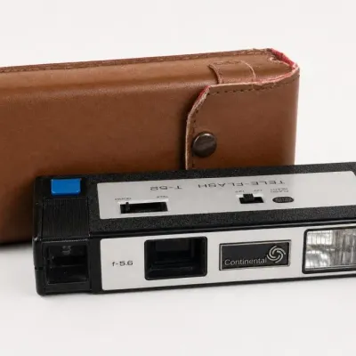 Continental Tele-Flash Camera With Brown Case