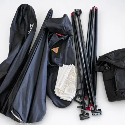 Black Photography Backdrop Stand Set with Carry Bags