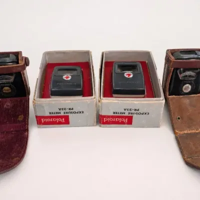 Polaroid Exposure Meters with Boxes and Cases
