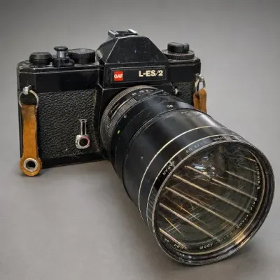 Black GAF L-ES/2 Camera with Large Lens
