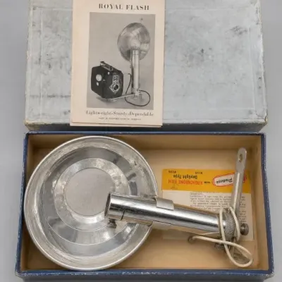 Boxed Metal Camera Flash Attachment with Instructions