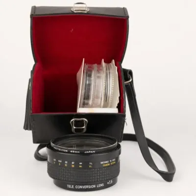 Camera Lens With Black Carrying Case