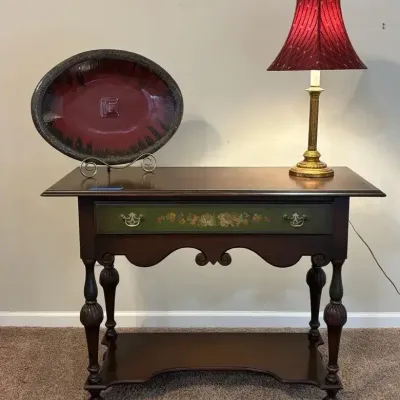 Beautiful Side Table With Floral Detail 