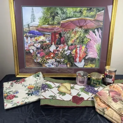 Floral Escapes Lot Featuring A Large Art Print And More! 