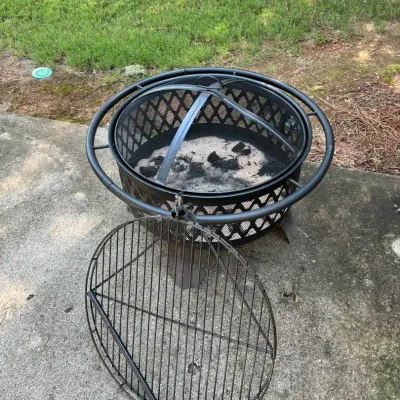 Outdoor Fire Pit With Cover And Grill