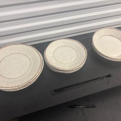 Sale Photo Thumbnail #414: Three 11” plates
Four 9” plates
Four 9” bowls