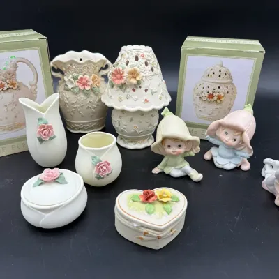 Beautiful Bisque Rose Items