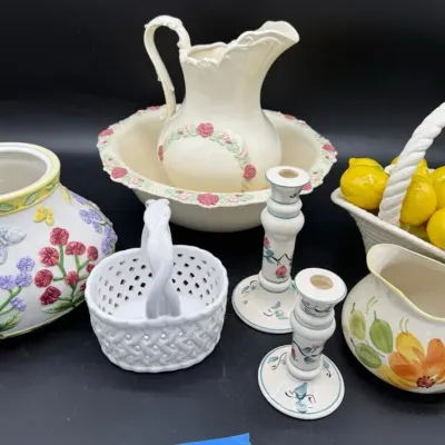 Wash Pitcher And Basin , Happy Spring Lot
