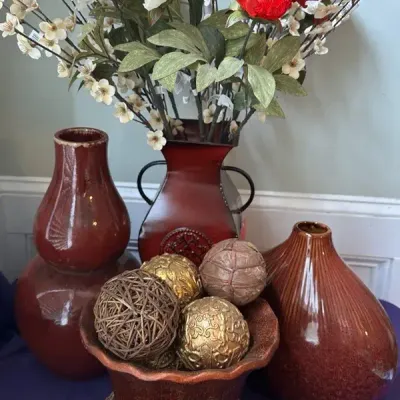 Statement Red Vases & Decorative Accents