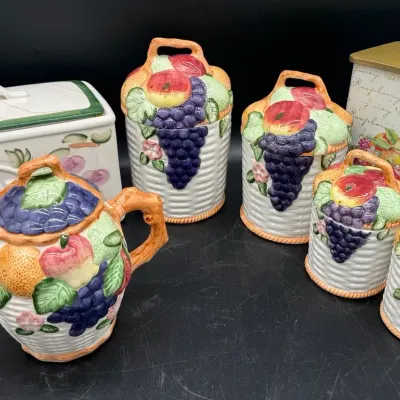 Fruit For All! Canisters, Tea Pot, Bread Box!!