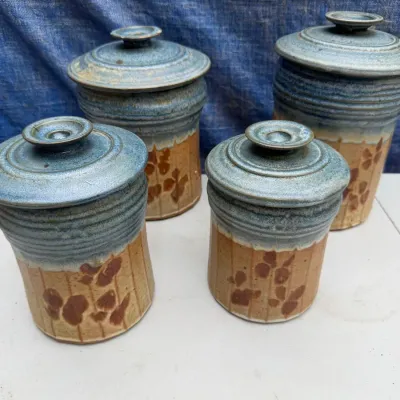 Stoneware Canister Set