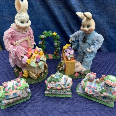 Whimsical Easter Bunny Family