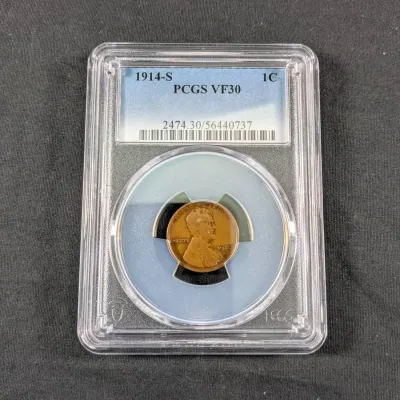 1914-S 1¢ Key Date Lincoln Cent - VF-30 By PCGS