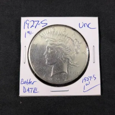 1927-S Silver $1 Peace Dollar - Better Date!