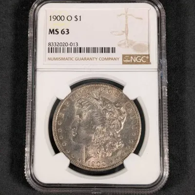 1900-O $1 Silver Morgan Dollar - MS-63 Graded By NGC Sk