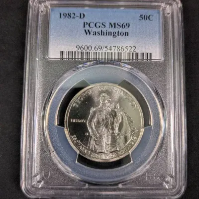 1982-D Silver 50¢ US Mint Washington Commemorative - MS-69 PCGS