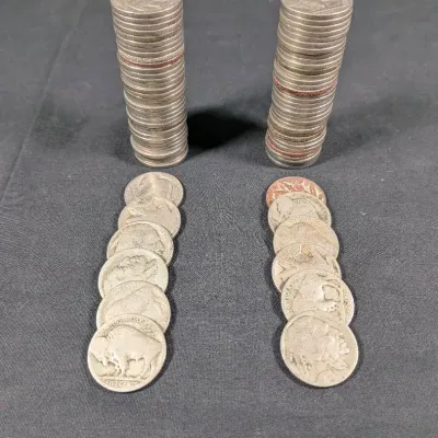 (2) Rolls Of Eighty Buffalo Nickels