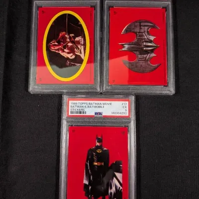 (3) 1989 Batman Stickers Topps - All PSA Graded