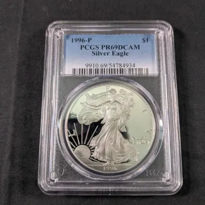 1996-P $1 1oz Pure Silver Eagle Proof - PR-69 DCAM By PCGS - Better Date!