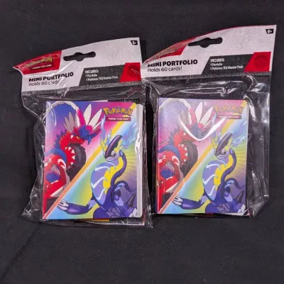 (2) Pokemon Mini Portfolio w/Scarlet & Violet Booster Packs - Brand New, Factory Sealed!