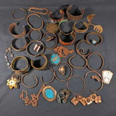 Large Lot Of Pure Copper & Misc Jewelry
