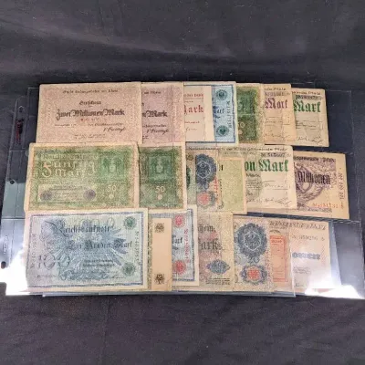 (21) 1908-1924 WW1 German Notes - Very Collectible!