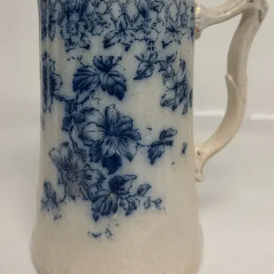 Antique Flow Blue Victorian Pitcher #3