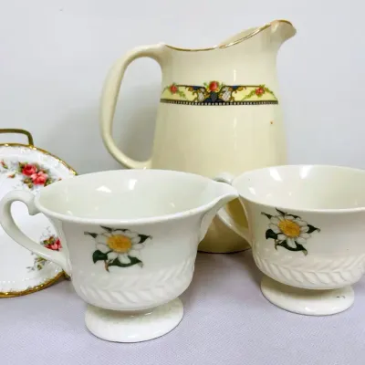 Pitcher, Plate, Cream and Sugar 