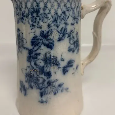 Antique Flow Blue Victorian Pitcher #2