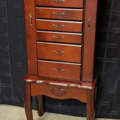 Queen Anne Style Jewelry Chest Of Drawers 