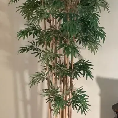 Faux Bamboo Tree/Plant in Fish Bowl Planter