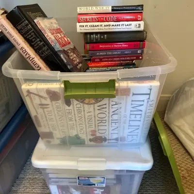2 Tubs Of Various Books - Travel, History  Religion  And More