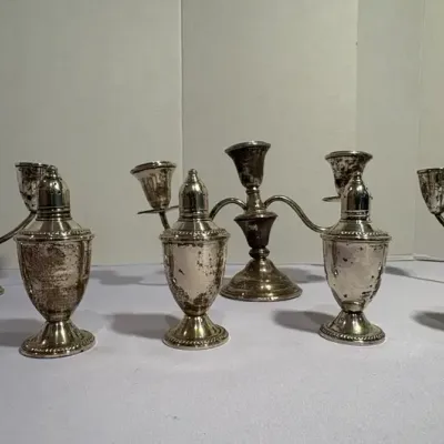 Vintage Duchin Creation Weighted Sterling Candleholders, Salt And Pepper Shakers & More