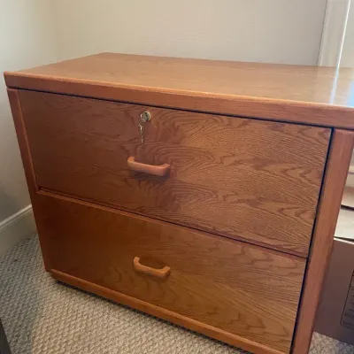 Wood File Cabinet 