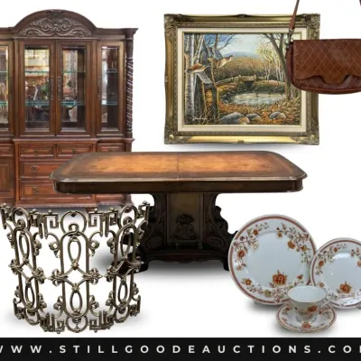 Sale Photo Thumbnail #10: Artwork, Sterling silver, jewelry, furniture, antiques, lighting, designer handbags, tools, Louis Icart prints, antique coins, Keurig, vintage Little Golden Books, pet supplies, milk glass, Oreck vacuum cleaner, garden art, Department 56 houses, camping s