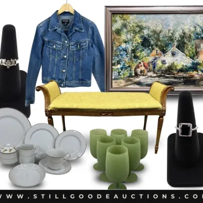 Sale Photo Thumbnail #5: Artwork, Sterling silver, jewelry, furniture, antiques, lighting, designer handbags, tools, Louis Icart prints, antique coins, Keurig, vintage Little Golden Books, pet supplies, milk glass, Oreck vacuum cleaner, garden art, Department 56 houses, camping s