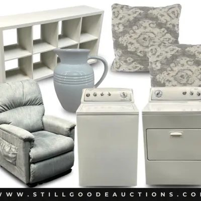 Sale Photo Thumbnail #8: Artwork, Sterling silver, jewelry, furniture, antiques, lighting, designer handbags, tools, Louis Icart prints, antique coins, Keurig, vintage Little Golden Books, pet supplies, milk glass, Oreck vacuum cleaner, garden art, Department 56 houses, camping s