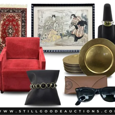 Sale Photo Thumbnail #4: Artwork, Sterling silver, jewelry, furniture, antiques, lighting, designer handbags, tools, Louis Icart prints, antique coins, Keurig, vintage Little Golden Books, pet supplies, milk glass, Oreck vacuum cleaner, garden art, Department 56 houses, camping s