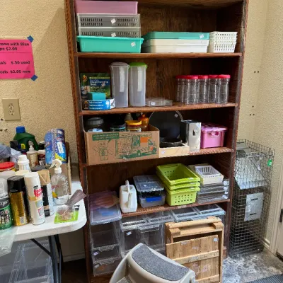 plasticware and storage bins
