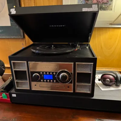 all in one stereo turntable cd cassette and radio by crosley