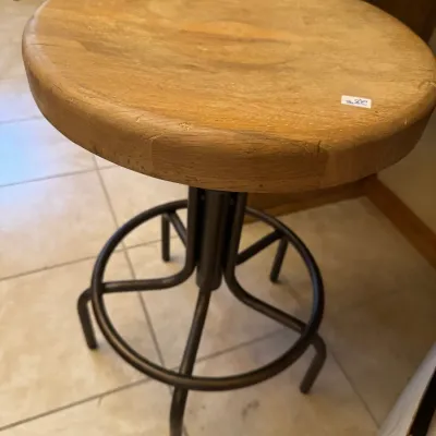 swivel wooden seat stool