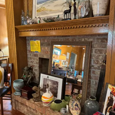 fireplace displaying amazing treasures