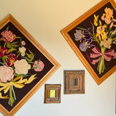 large framed needlepoint