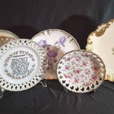 Gorgeous Gold And Floral Decorative Plates