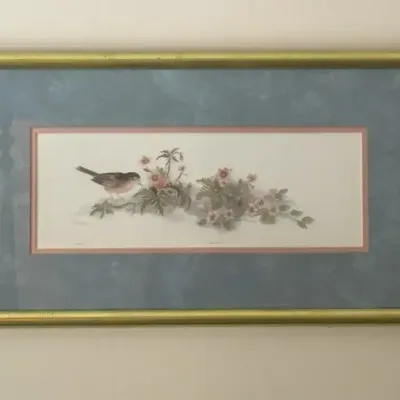 The Lonely Bird - pastel watercolor print 733/1900 By Bertrand