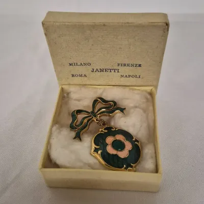 Vintage Art Nouveau Janetti Brooch In Box
