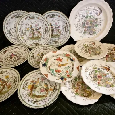 Royal Doulton Hampshire & Booths Silicon China & Chelsea Style Plate Lot